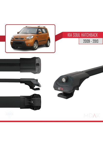 Kia Soul (Am) Hb 2009-2013 Arası ile Uyumlu Ace-1 Ara Atkı Tavan Barı Siyah 2 Adet modelleri