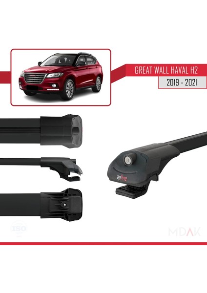 Great Wall Haval H2 2019-2021 Arası ile Uyumlu Ace-1 Ara Atkı Tavan Barı Siyah 3 Adet modelleri