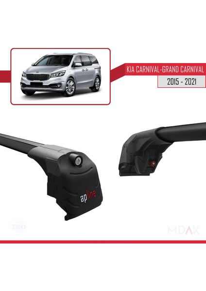 Kia Carnival 3 (Yp) 2015-2021 Arası ile Uyumlu Ace-2 Ara Atkı Tavan Barı Siyah 2 Adet modelleri