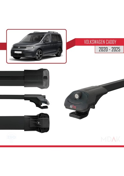Volkswagen Caddy 4 (Sb) 2020 ve Sonrası ile Uyumlu Ace-1 Ara Atkı Tavan Barı Siyah 3 Adet modelleri
