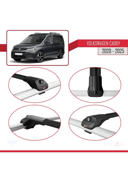 Volkswagen Caddy 4 (Sb) 2020 ve Sonrası ile Uyumlu Ace-1 Ara Atkı Tavan Barı Siyah 3 Adet fırsatları