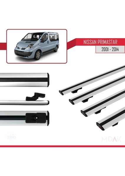 Nissan Primastar 2001-2014 Arası ile Uyumlu Basıc Model Ara Atkı Tavan Barı Gri 4 Adet modelleri