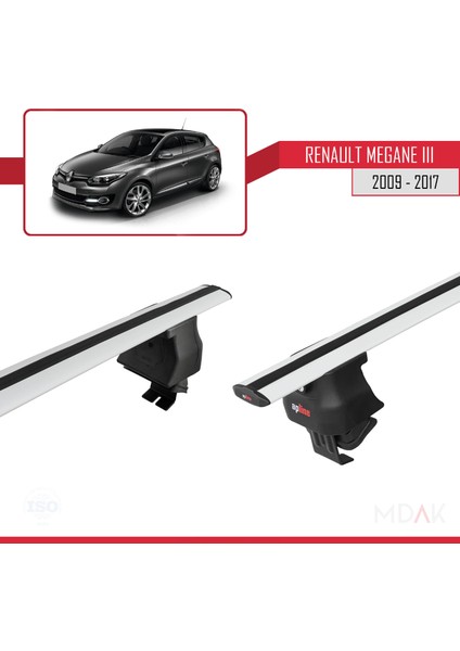 Renault Megane 3 2009-2017 Arası ile Uyumlu Ace-4 Ara Atkı Tavan Barı Gri 2 Adet fırsatları