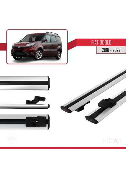 Fiat Doblo 2 2010-2022 Arası ile Uyumlu Basıc Model Ara Atkı Tavan Barı Gri 2 Adet modelleri