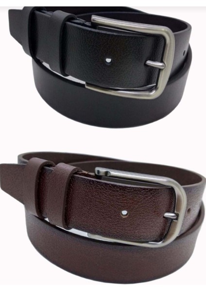 Erkek Siyah Kahverengi 2*li Paket Kemer