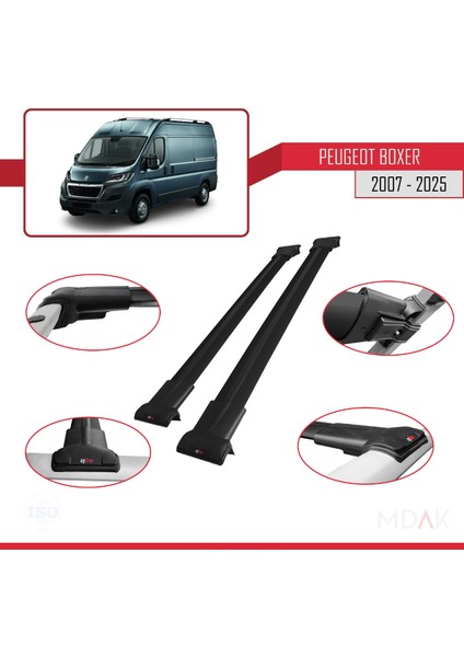 Peugeot Boxer 2 2007 ve Sonrası ile Uyumlu Fly Model Ara Atkı Tavan Barı Siyah 2 Adet modelleri