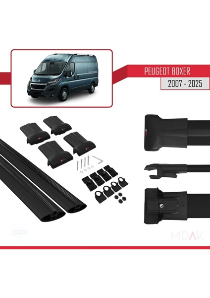 Peugeot Boxer 2 2007 ve Sonrası ile Uyumlu Fly Model Ara Atkı Tavan Barı Siyah 2 Adet indirimleri