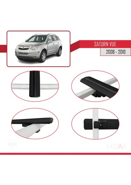 Saturn Vue 2 2008-2010 Arası ile Uyumlu Basıc Model Ara Atkı Tavan Barı Siyah 3 Adet fırsatları