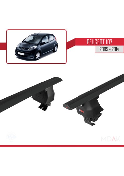 Peugeot 107 2005-2014 Arası ile Uyumlu Ace-4 Ara Atkı Tavan Barı Siyah 2 Adet fırsatları