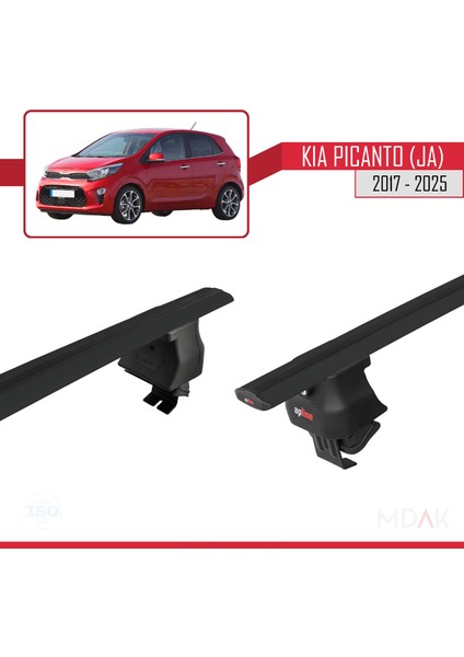 Kia Picanto 3 (Ja) 2017 ve Sonrası ile Uyumlu Ace-4 Ara Atkı Tavan Barı Siyah 2 Adet fırsatları