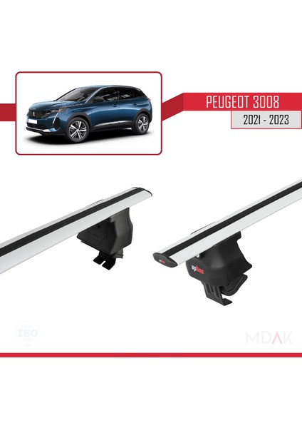 Peugeot 3008 Iı (P84) Post-Facelift 2021-2023 Arası ile Uyumlu Ace-4 Ara Atkı Tavan Barı Gri 2 Adet fırsatları
