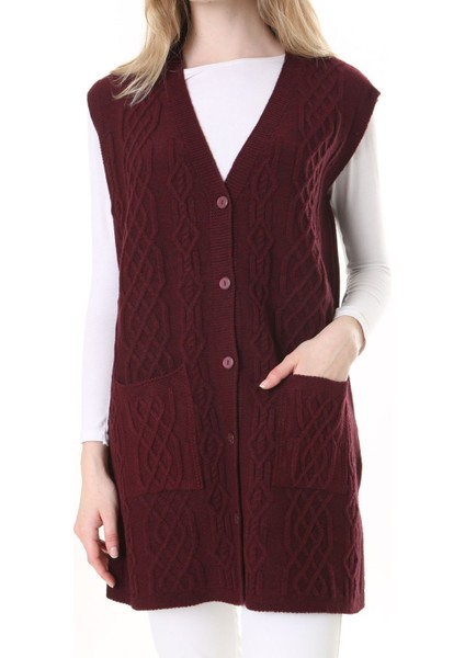 Triko Harttuş Uzun Yelek