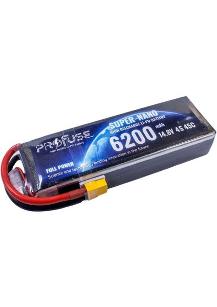 14.8V 4s Lipo Pil-Batarya 6200MAH 45C