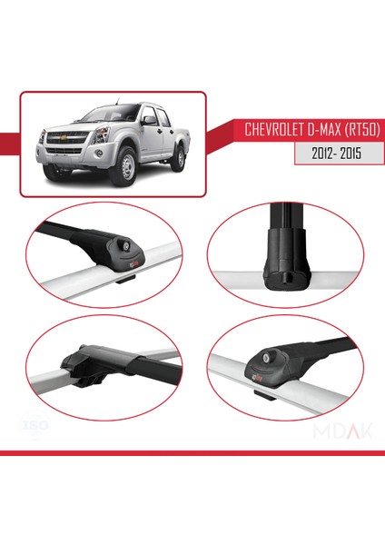 Chevrolet D-Max (RT50) 2012-2015 Arası ile Uyumlu Ace-1 Ara Atkı Tavan Barı Siyah 2 Adet fırsatları