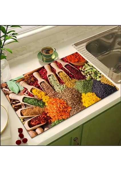 55 cm x 45 cm Aktar Tasarımı Tezgah Üstü Bulaşık Kurutma Matı Bulaşıklık Kurutma Örtüsü