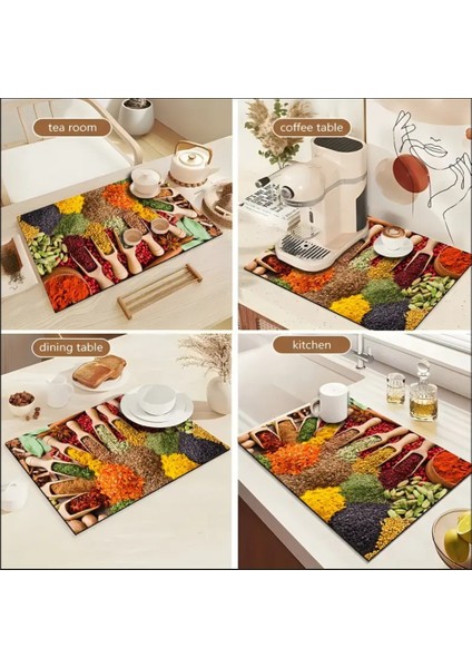 55 cm x 45 cm Aktar Tasarımı Tezgah Üstü Bulaşık Kurutma Matı Bulaşıklık Kurutma Örtüsü