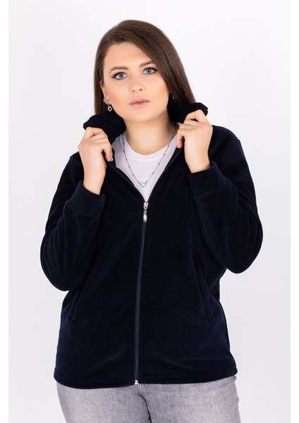 Kadın Lacivert Polar Hırka modelleri