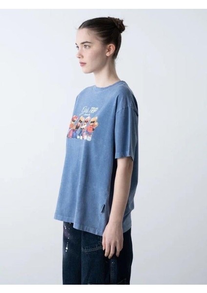 Kız Çocuk Ayıcık Baskılı Oversize T-Shirt indirimleri