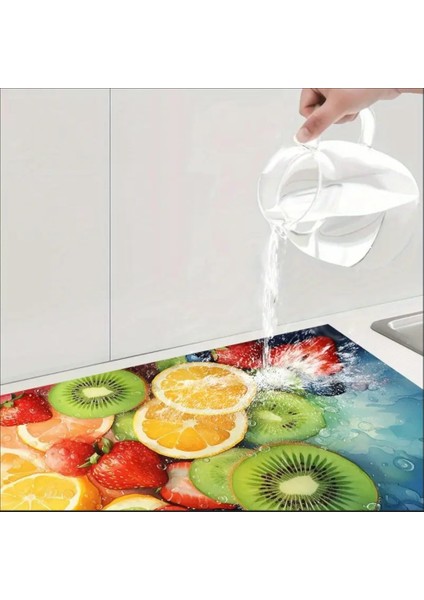 55 cm x 45 cm Serin Meyve Tasarımı Tezgah Üstü Bulaşık Kurutma Matı Bulaşıklık Kurutma Örtüsü fiyatları