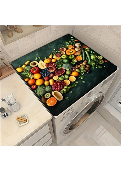 55 cm x 45 cm Meyveler ve Sebzeler Tasarımı Tezgah Üstü Bulaşık Kurutma Matı Bulaşıklık Kurutma Örtüsü