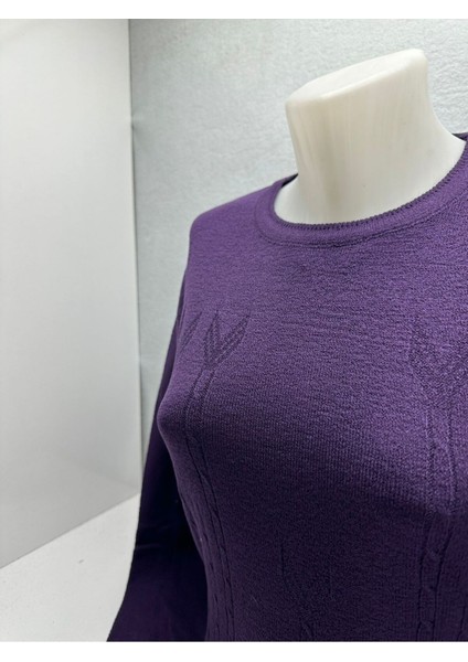 Şen Kabartmalı Desenli Kaliteli Rahat Giyim Normal Kalıp Triko Likralı Kadın Anne Kazak fiyatları