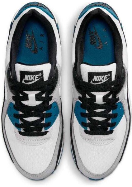 Air Max 90 Erkek Sneaker Ayakkabı FB9658-002 (Yarım Numara Büyük Almanızı Öneririz) Gri-Siyah-Mavi - 40
