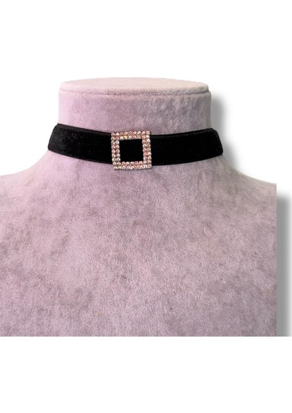 Kadife Kare Taşlı Choker Kolye fiyatları