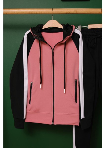 Unisex Şerit Detaylı Kapüşonlu Çocuk Eşofman Takımı fırsatları