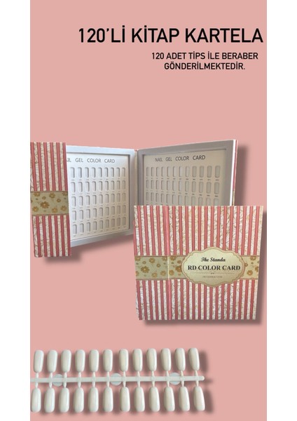 Kitap Kartela Kalıcı Oje Kitap Renk Kartelası & İç Tırnak Seti 120'li