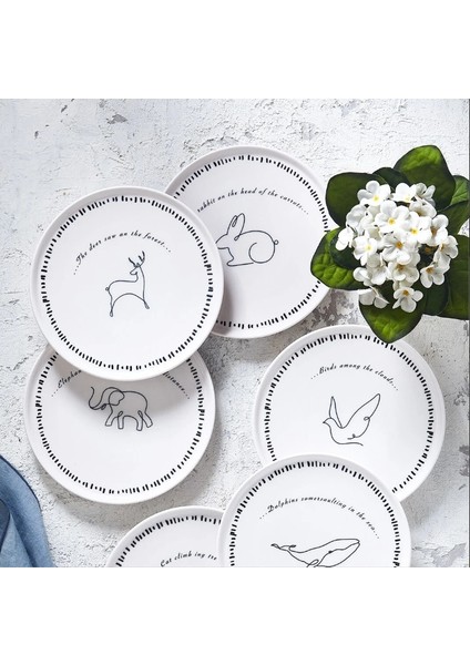 Animal 6 Parça Pasta Tabağı Seti modelleri