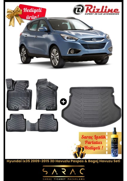 Hyundai IX35 2009-2015 Havuzlu Paspas & Bagaj Havuzu Seti+Hediyeli! fiyatları