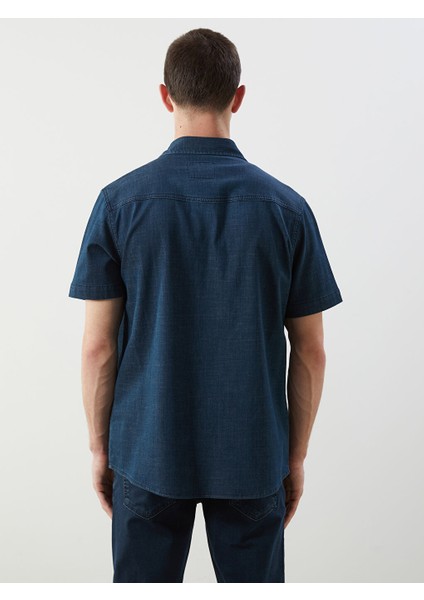 Yeni Sezon Regular Fit Kisa Kollu Erkek Jean Gomlek - S5KB07Z8