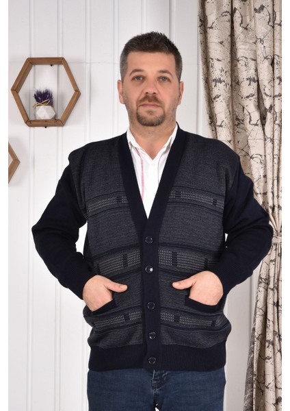 Düğmeli Çift Cepli Hırka