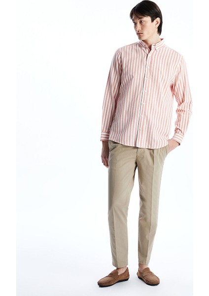 Yeni Sezon Regular Fit Uzun Kollu Cizgili Poplin Erkek Gomlek - S55722Z8 fiyatları