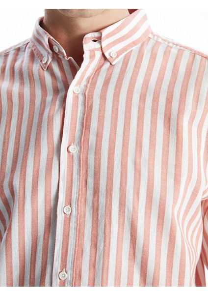 Yeni Sezon Regular Fit Uzun Kollu Cizgili Poplin Erkek Gomlek - S55722Z8 modelleri