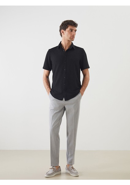 Yeni Sezon Regular Fit Kisa Kollu Erkek Dokulu Gomlek - S5FD85Z8