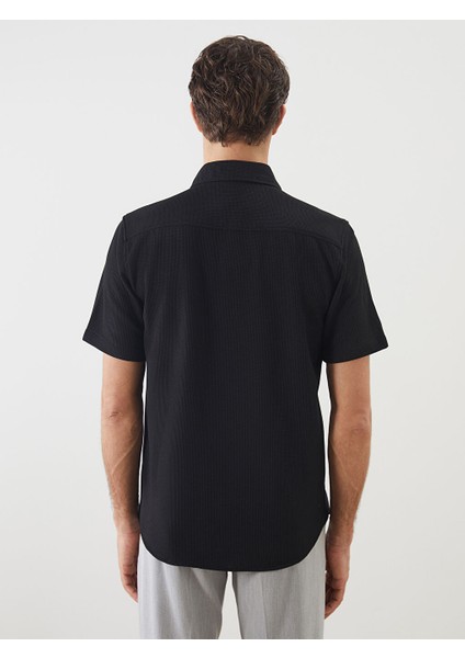 Yeni Sezon Regular Fit Kisa Kollu Erkek Dokulu Gomlek - S5FD85Z8