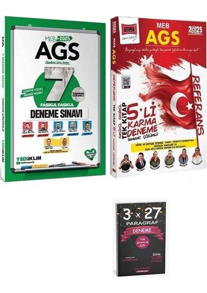 Yediiklim + Yargı 2025 Meb-Ags Tüm Dersler 7+5 Deneme 2 Li Set+Anlakazan Paragraf
