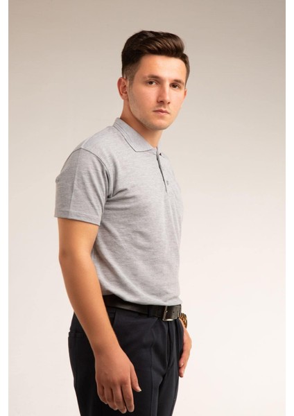 Gri Kısa Kollu Genç Boy Lise Okul Lakos Polo Yaka T-Shirt modelleri