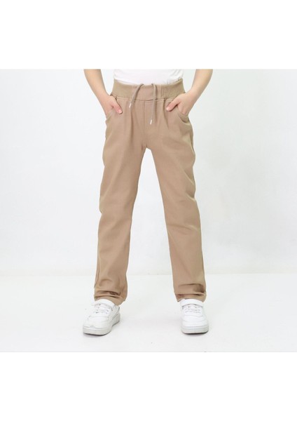 Kids Beli Lastikli Bağcıklı Okul Pantolonu