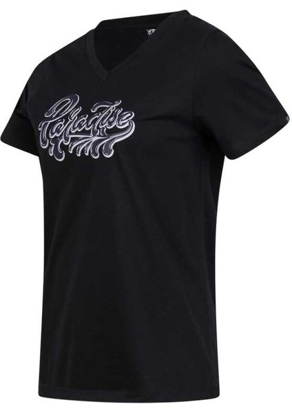 Alone Baskılı V Yaka Kadın T-Shirt 406