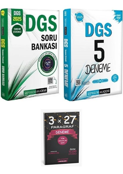 Pegem 2025 Dgs Soru Bankası + 5 Deneme 2 Li Set