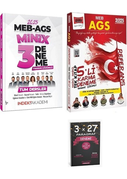 Indeks + Yargı 2025 Meb-Ags Tüm Dersler 3+5 Deneme 2 Li Set+Anlakazan Paragraf