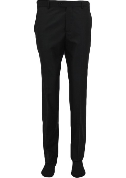 Erkek Siyah Klasik Kesim Kumaş Pantolon