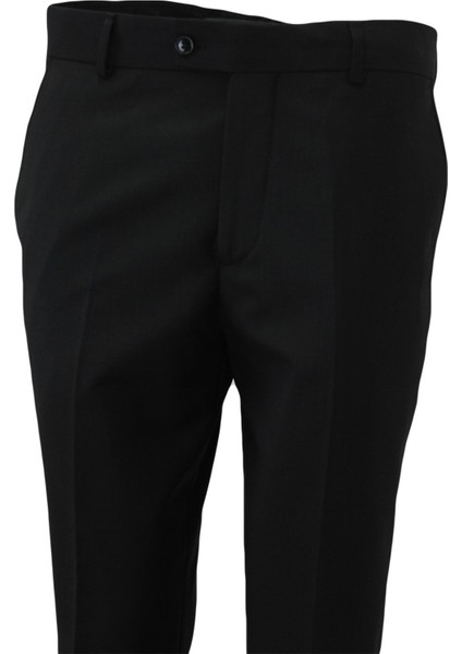 Erkek Siyah Klasik Kesim Kumaş Pantolon modelleri