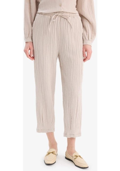 Yeni Sezon basic Düz Cepli Müslin Harem Pantolon