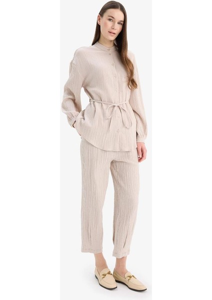 Yeni Sezon basic Düz Cepli Müslin Harem Pantolon