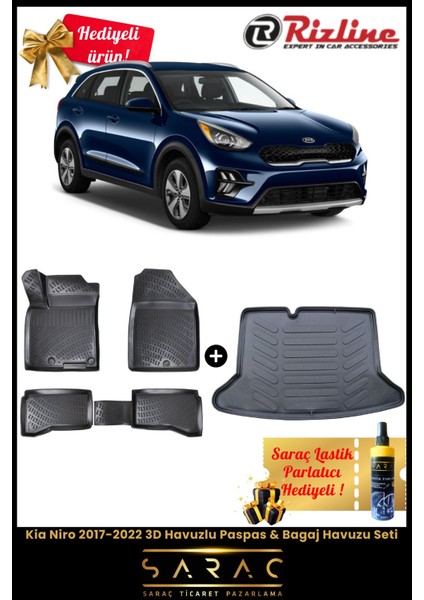 Kia Niro 2017-2022 Havuzlu Paspas & Bagaj Havuzu Seti+Hediyeli! fiyatları
