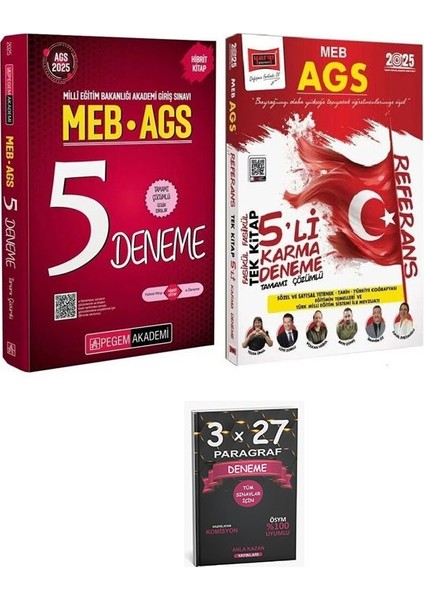 Pegem + Yargı 2025 Meb-Ags Tüm Dersler 5+5 Deneme 2 Li Set+Anlakazan Paragraf