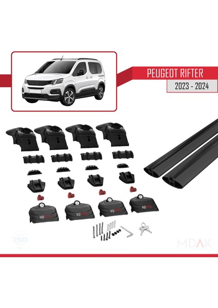 Peugeot Rifter 2023 ve Sonrası ile Uyumlu Ace-2 Ara Atkı Tavan Barı Siyah 2 Adet fırsatları